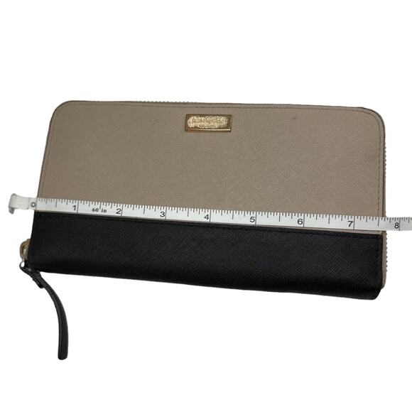 KATE SPADE New York Black and Taupe Zip Around Wallet - Picture 11 of 11
